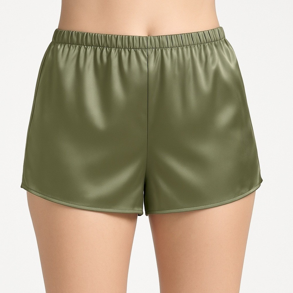 Ettitude Womens Sateen Lounge Pajama Shorts Size XS Moss Green Shortie